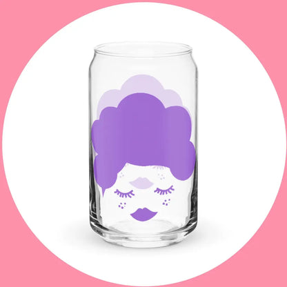 Beauti Bop Can Shaped Glass Purple Logo